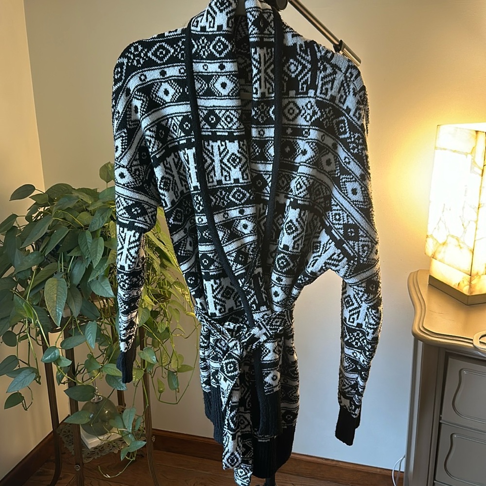 Rachel Zoe patterned wrap sweater